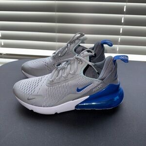 Nike Air Max 270 Gray and Blue Sneakers